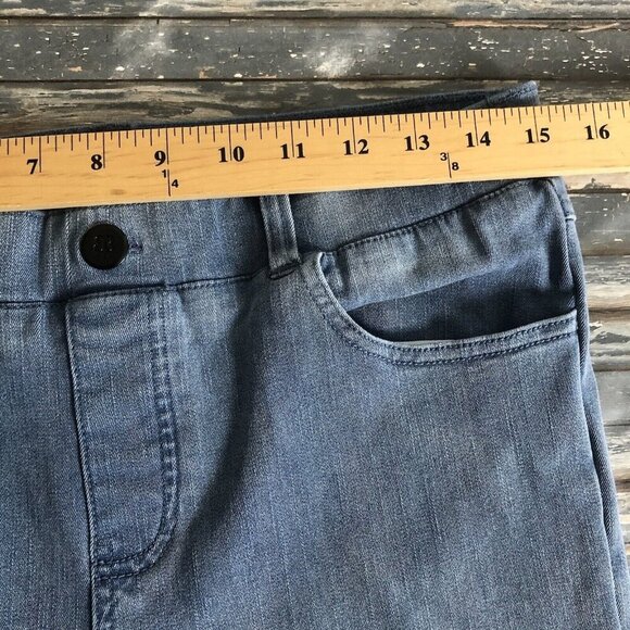 Betabrand Jeans Womens Medium Petite Blue Ankle Cropped Stretch Denim Pull On - Picture 6 of 10